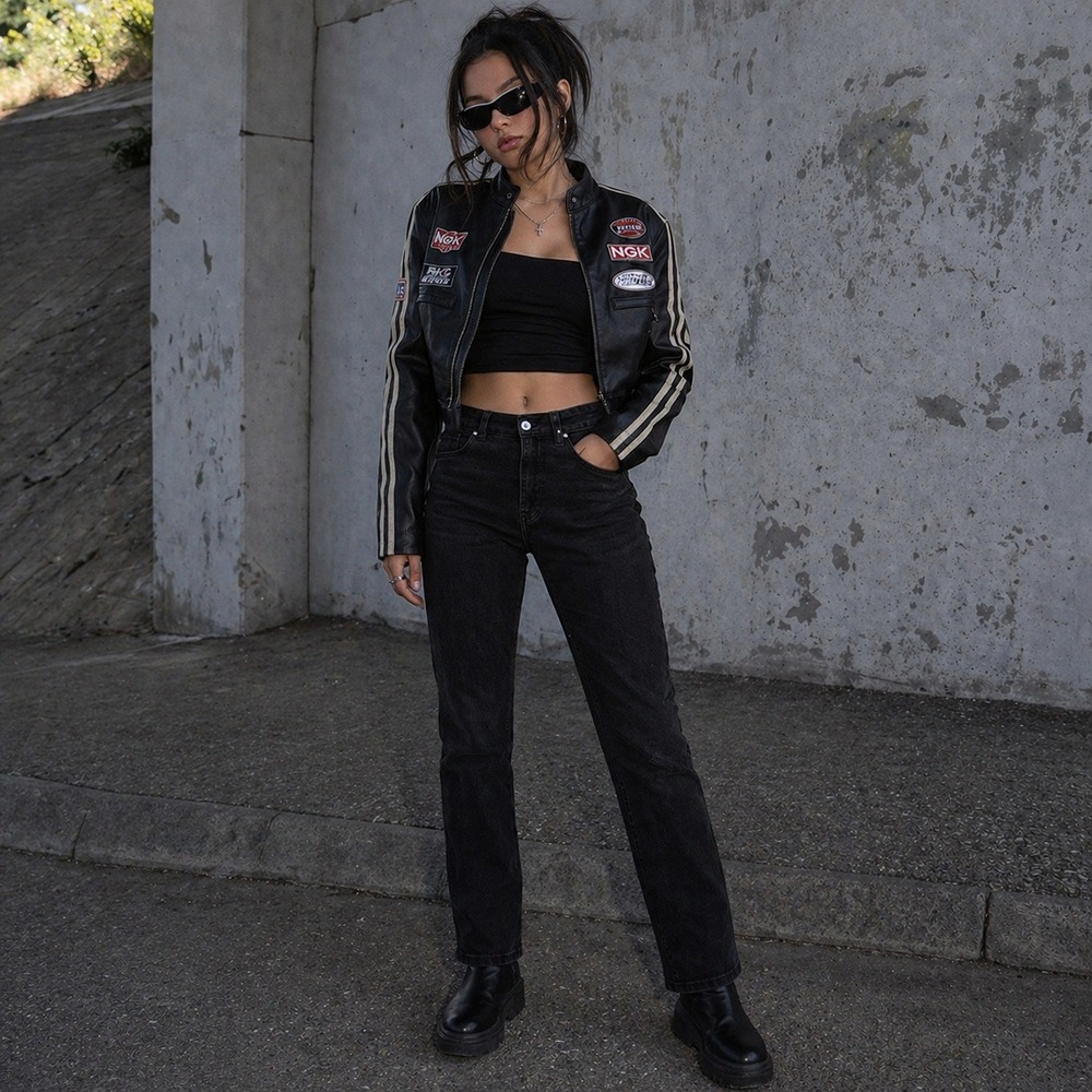 Blank NYC Y2K Black Studded Slim Straight Jeans Faded Denim 28